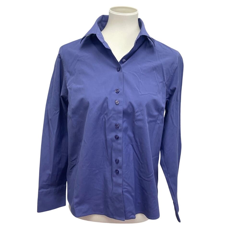 Talbot's Women Size 12 Long Sleeve Cotton Blend Button Down Career Shirt Blouse